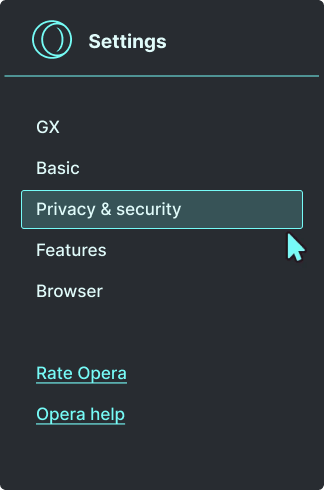 Open Opera GX and go to settings