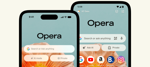Mobile devices with Opera for iOS and Android.