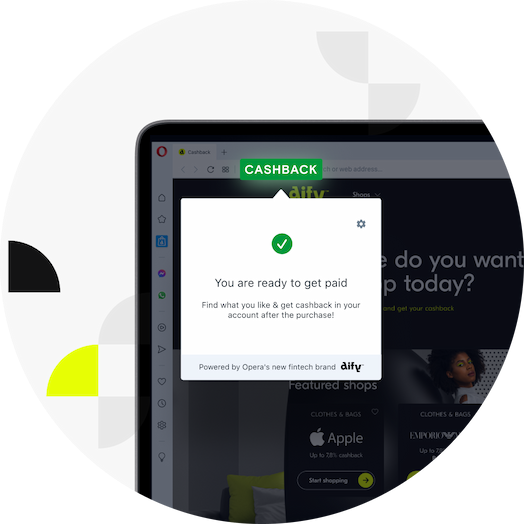 El ícono de Cashback