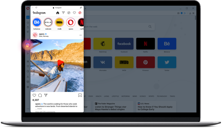 Instagram In Opera Post View And Message On Desktop Opera