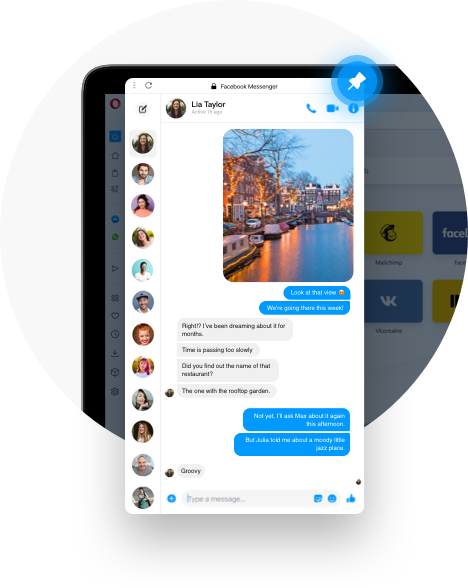 Messenger Apps In Der Seitenleiste Whatsapp Facebook Messenger Vkontakte Opera