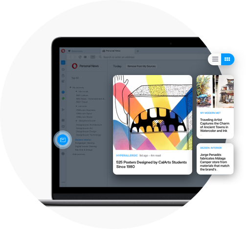 News Reader Personal Newsfeed In The Browser Opera