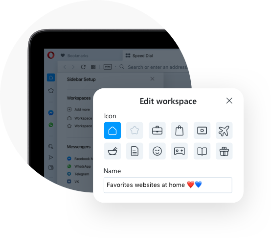 Personalize os seus espaços de trabalho