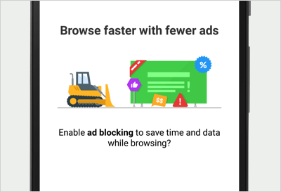 It has a native ad blocker