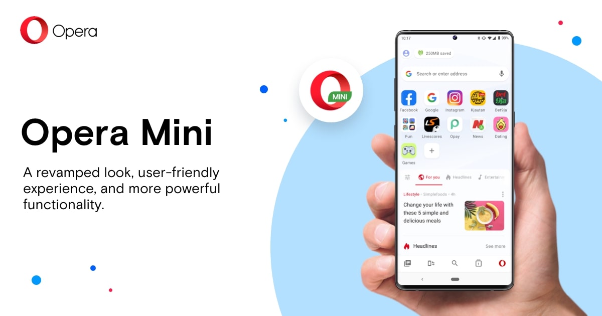 Opera Mini For Android Ad Blocker File Sharing Data Savings Opera