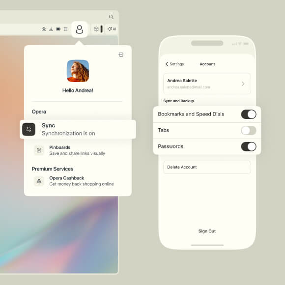 Tes appareils, synchronisés