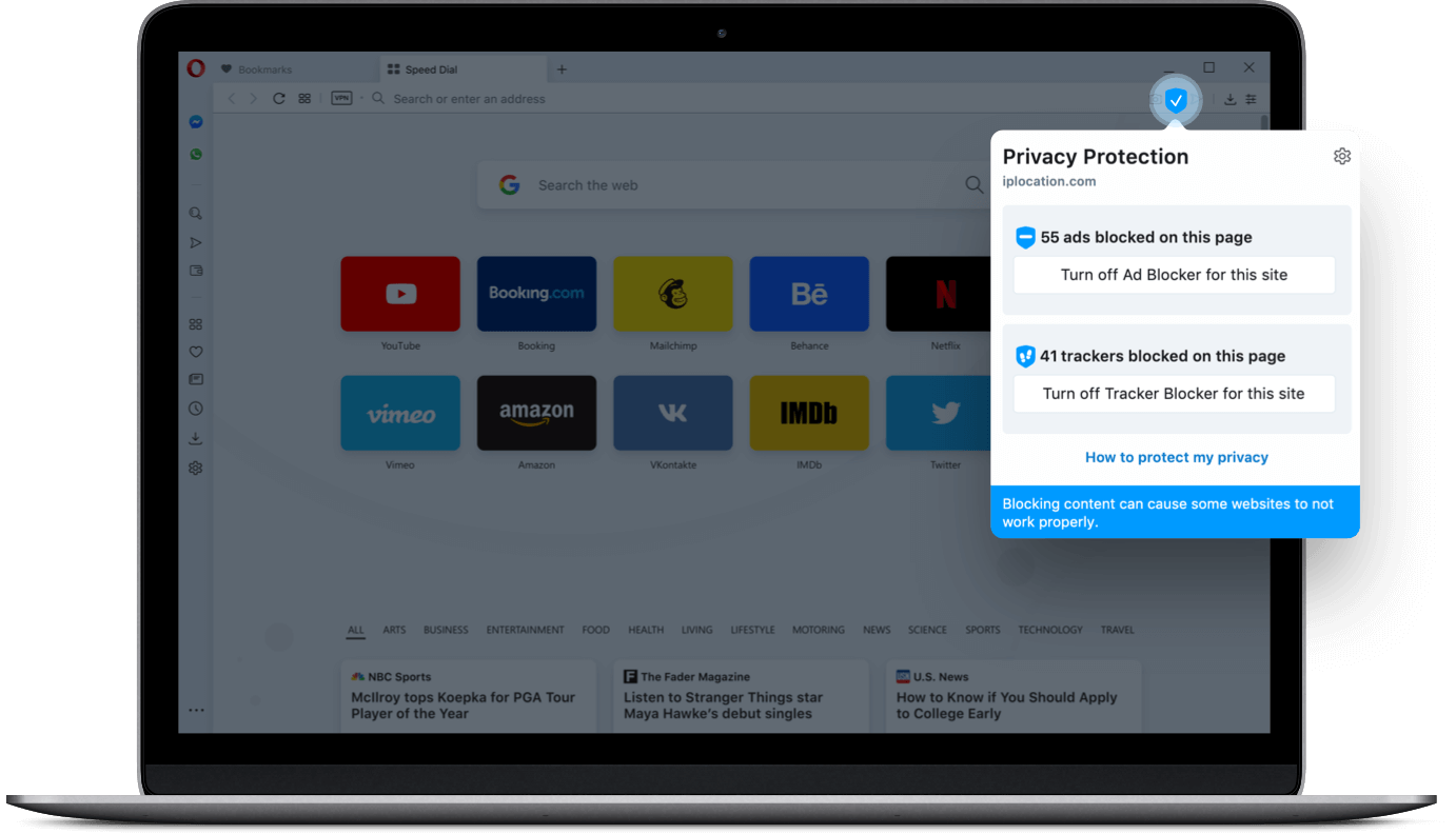 Safe browser, private and secure browsing Opera