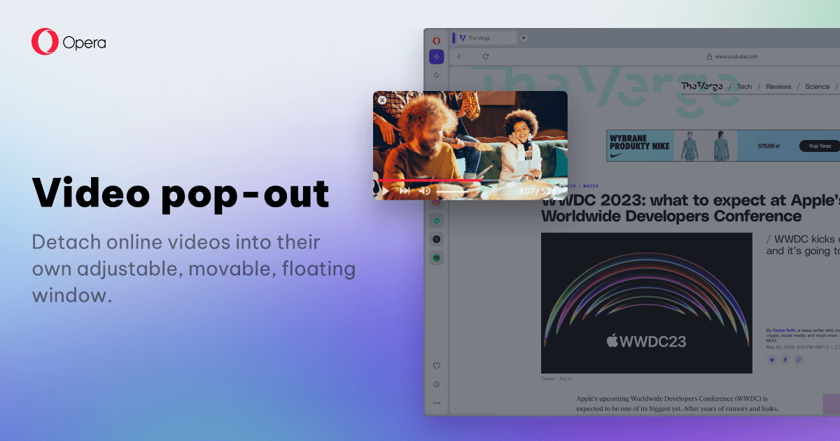 Video pop-out, Picture-in-picture video