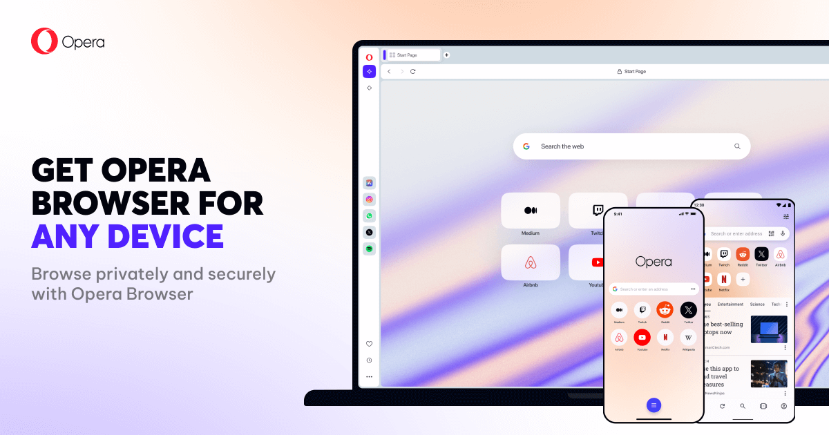 Baixe O Navegador Opera para Computador, Celular, Tablet