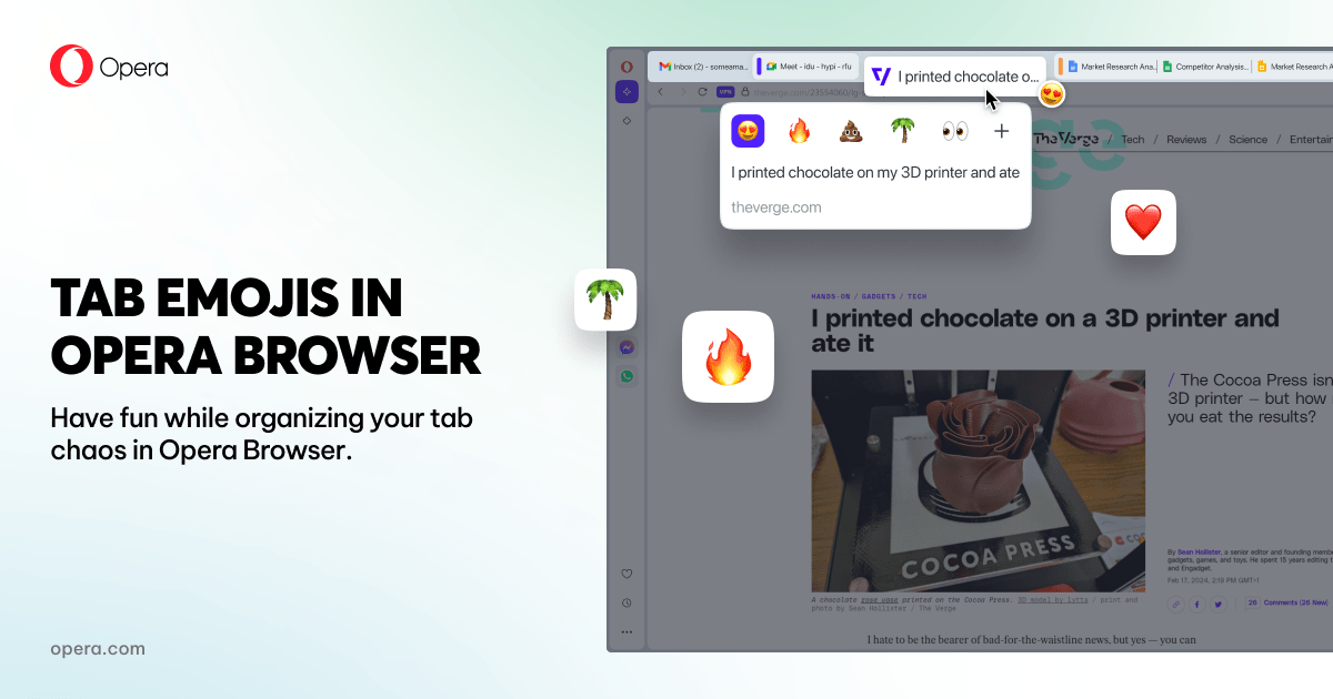 Tab Emojis | Personalize your tabs | Opera Browser