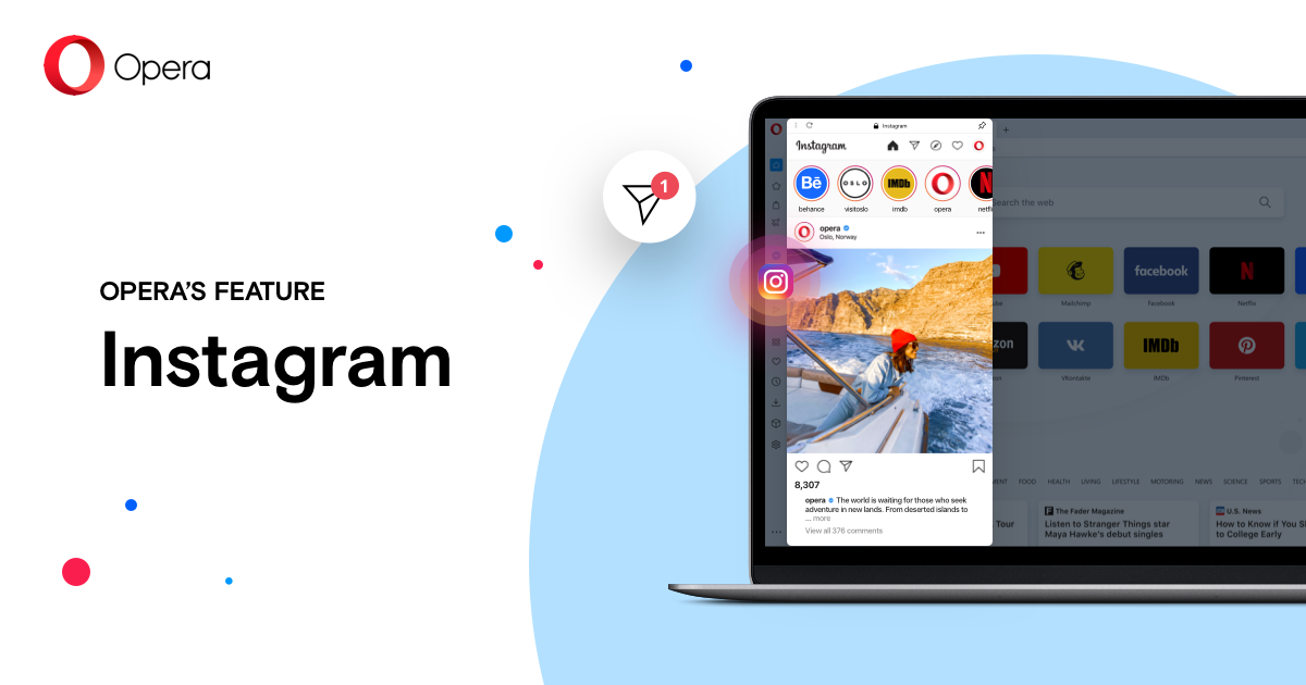 Instagram In Opera Post View And Message On Desktop Opera