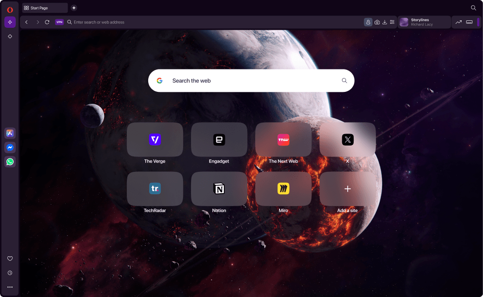 Personal browser for tech fans
