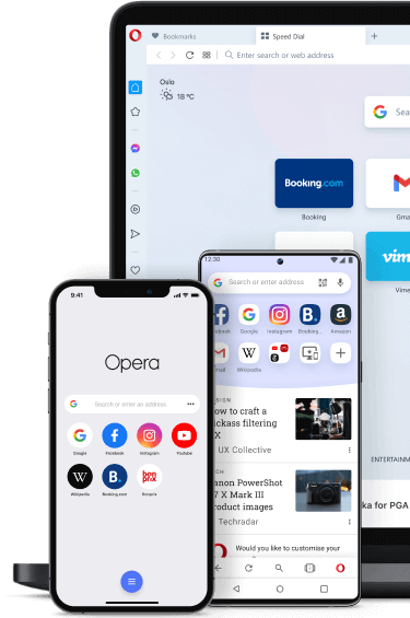Opera Browser für Computer und Smartphones