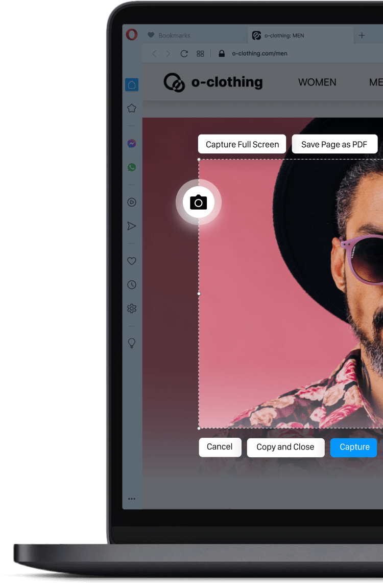 Screenshots machen im Opera-Browser