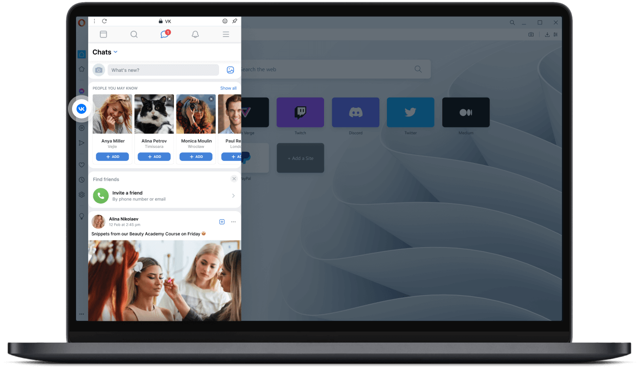 ВКонтакте в Opera | Использование ВКонтакте на компьютере | Opera Browser