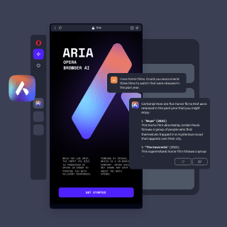 Aria browser AI