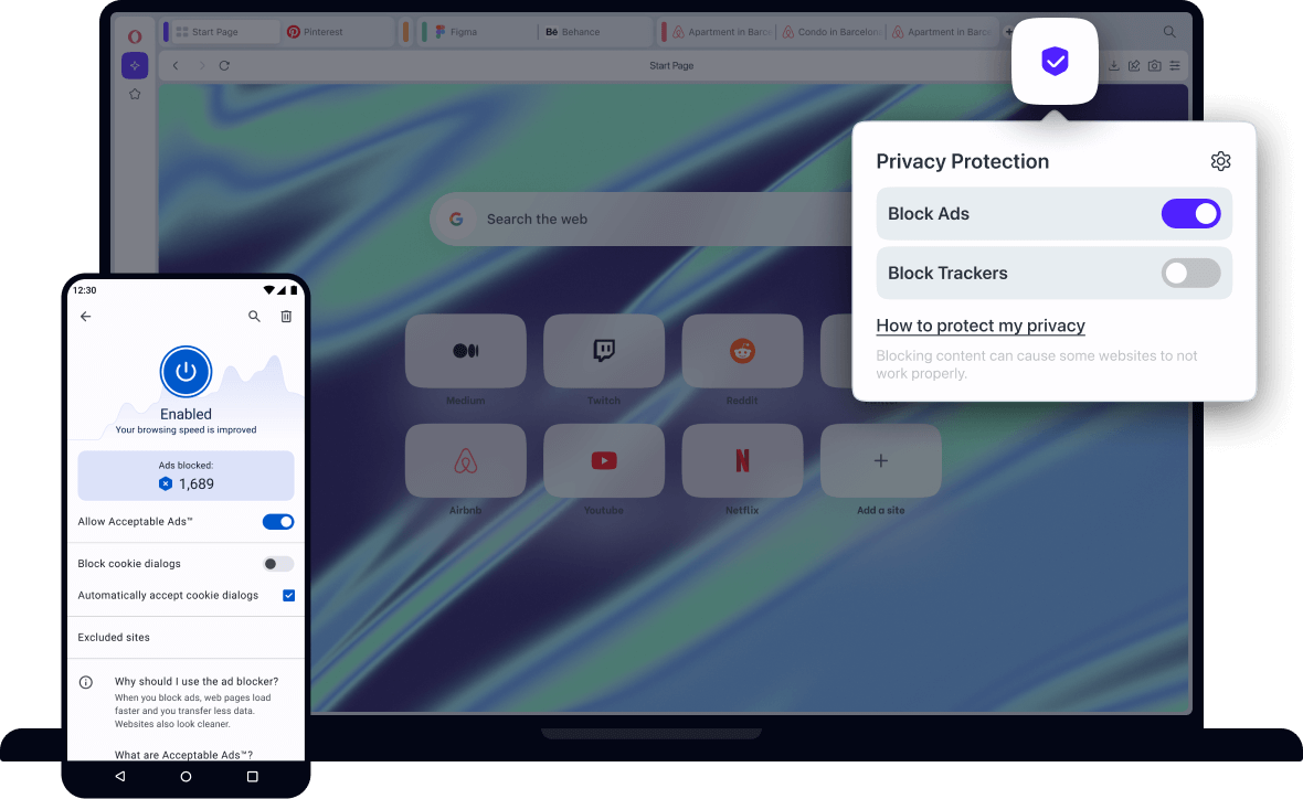Ad blocker Block ads and browse faster Opera Browser