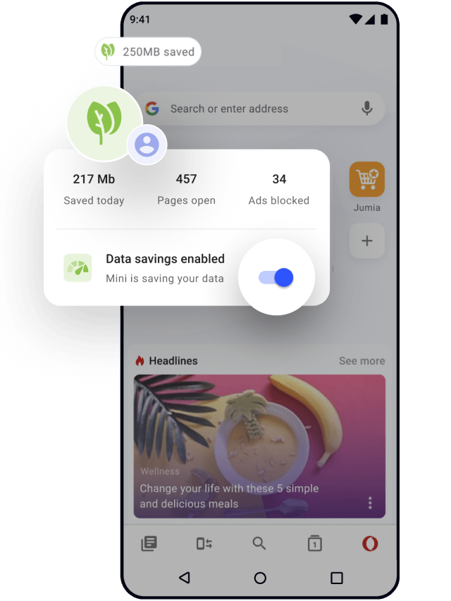 Opera Mini cho Android | Trình chặn quảng cáo, chia sẻ tệp, tiết kiệm ...