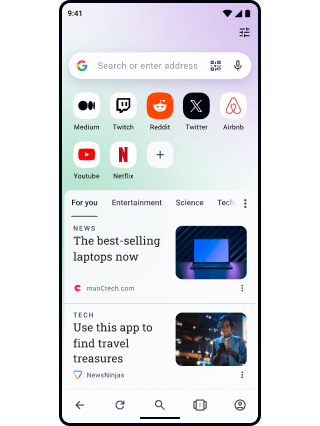 Easily switch browsers to Opera