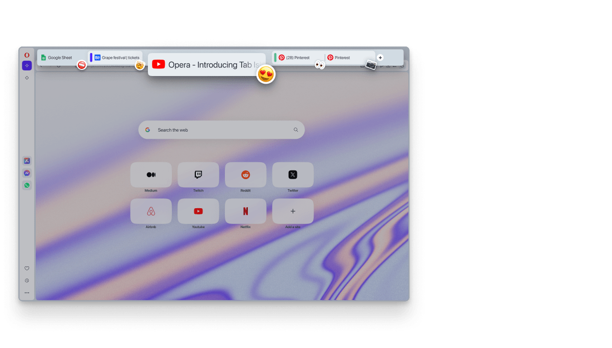 Tab Emojis in Opera Browser