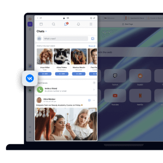 VKontakte messenger in Opera’s sidebar