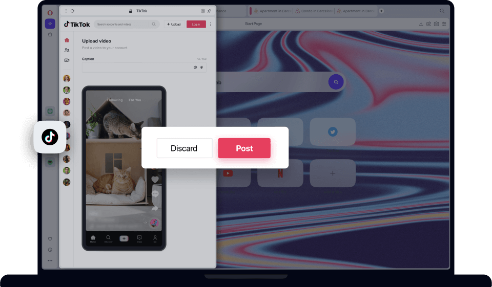 TikTok download video, audio and cover art extension - Opera add-ons